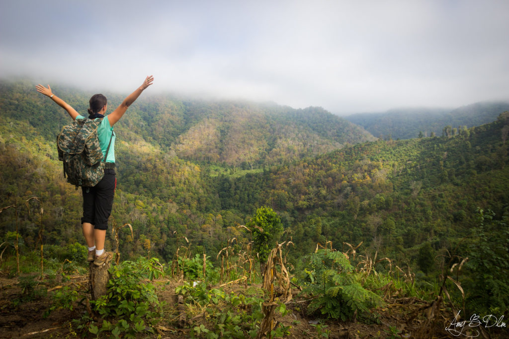 Lors d'un trek en Thailande
