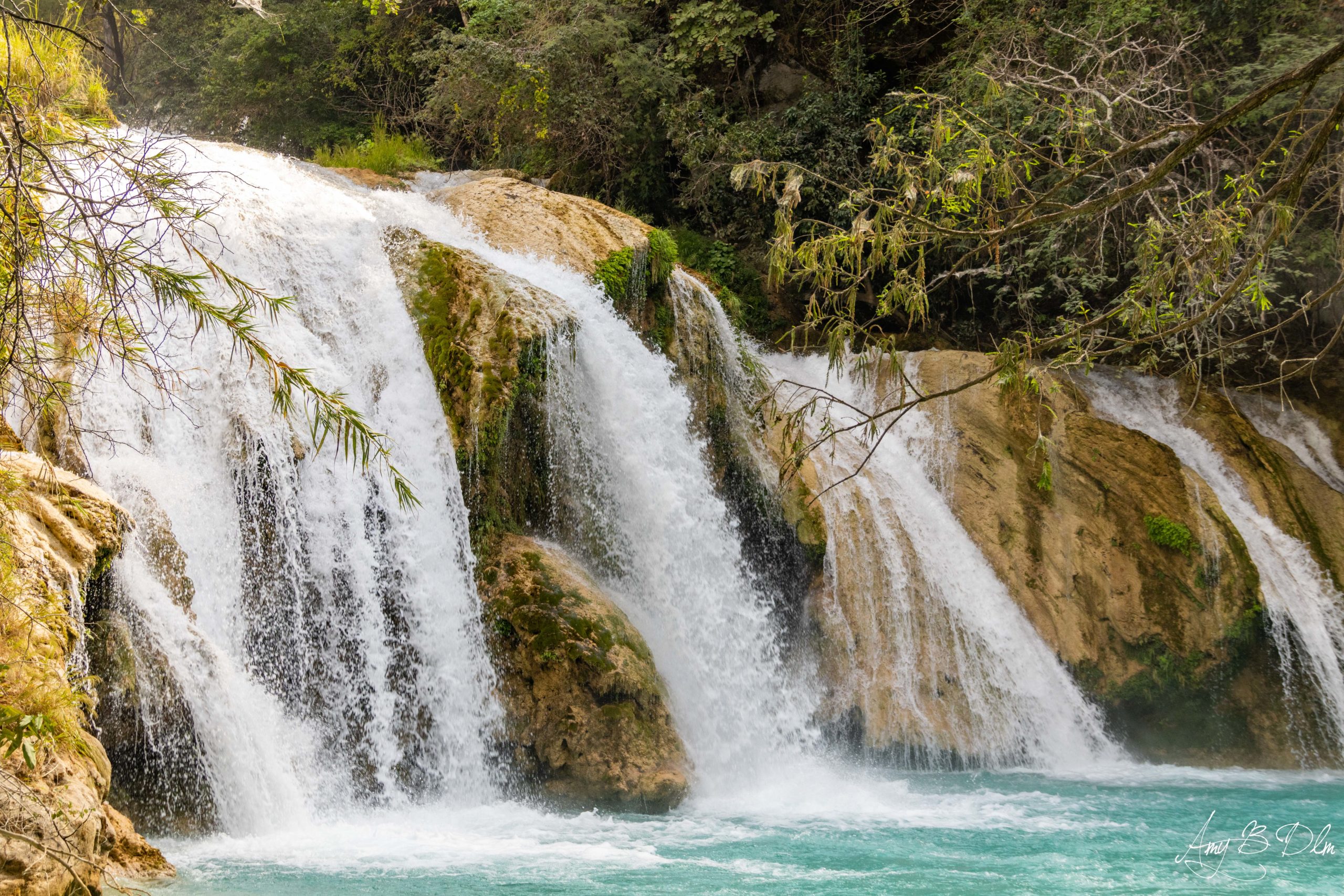 Une cascade dans le parc d'el chiflon dans le chiapas