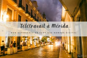 Les rues du centre historique de Merida le soir