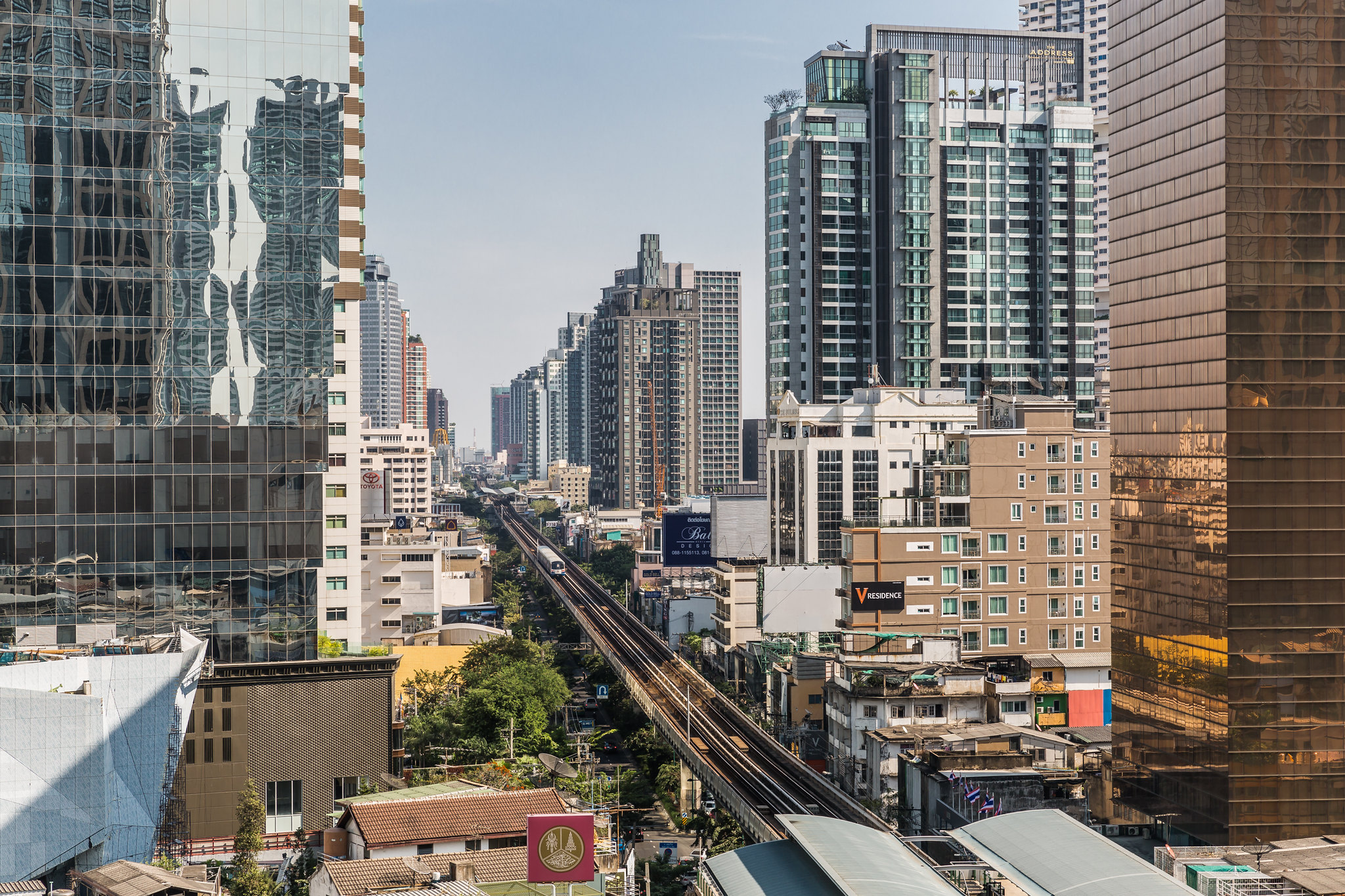 Vue aerienne de Sukhumvit road dans Bangkok