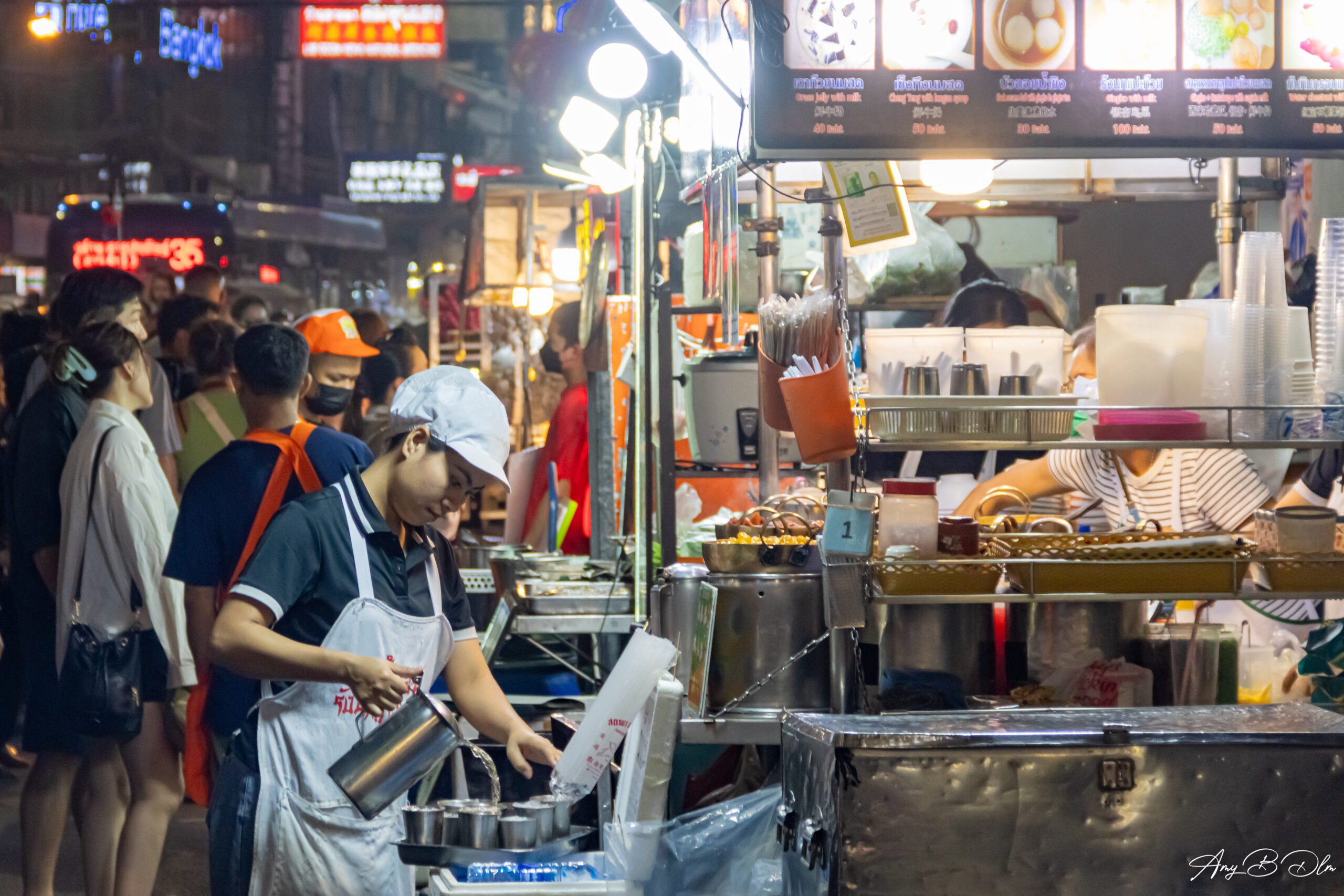 Stands de street food dans le quartier chinois de bangkok